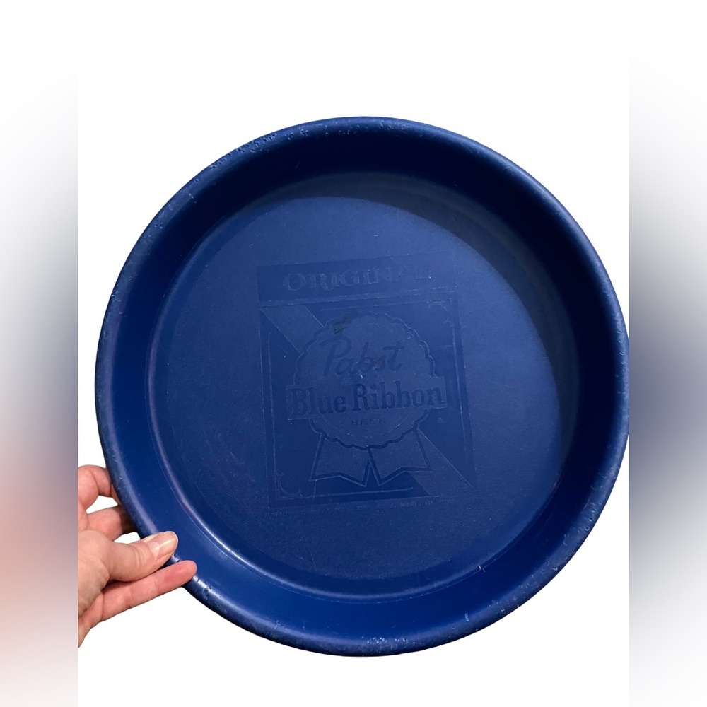Pabst Blue Ribbon Beer 13" Plastic‎ Barmaid Serving Tray 1960s-70s Vintage